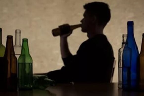 A man uses alcohol