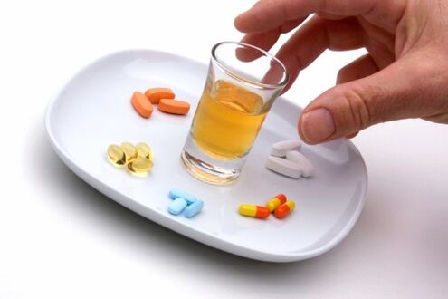 tablets and alcohol after removing bile
